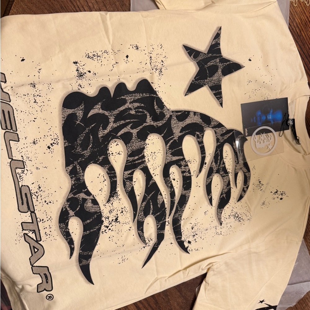 Hellstar Cream Graphic Long Sleeve Shirt